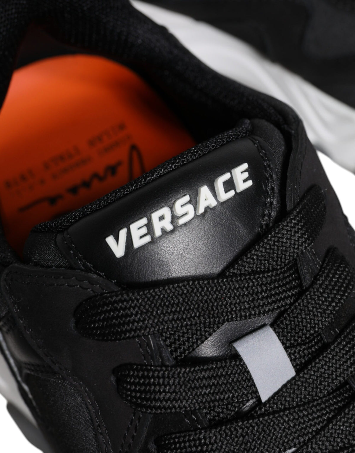 Zapatillas Versace Squalo De Cuero Y Neopreno Suela Gruesa En Negro
