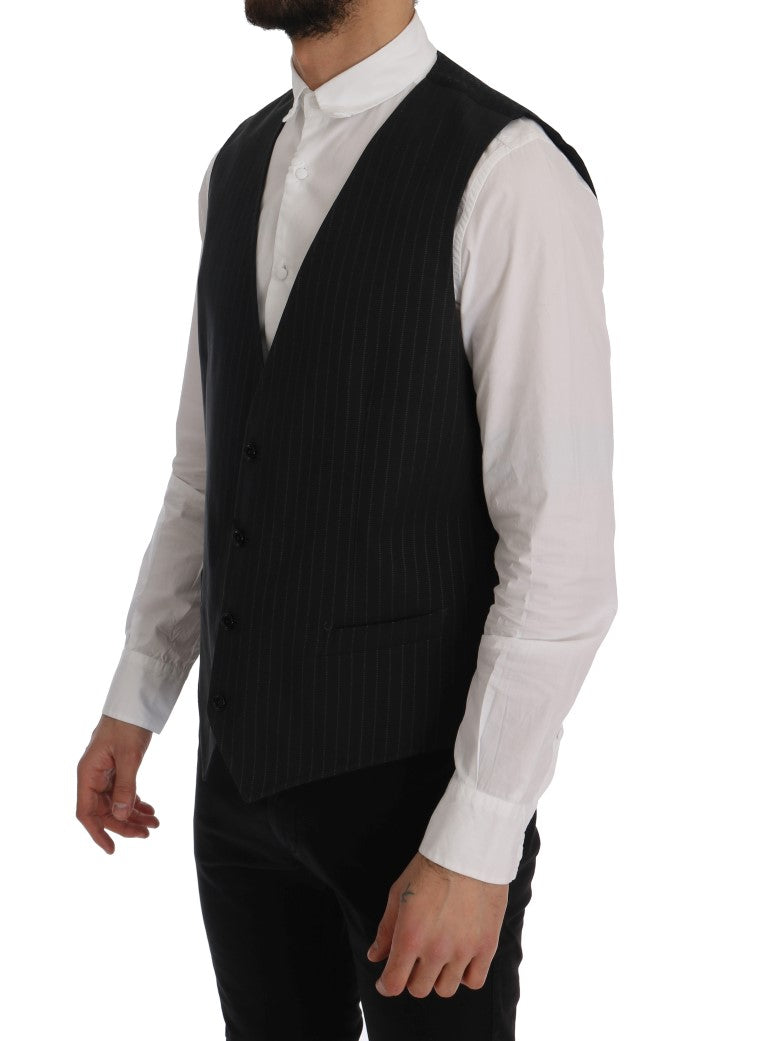 Chaleco Dolce & Gabbana gris a rayas de algodón STAFF