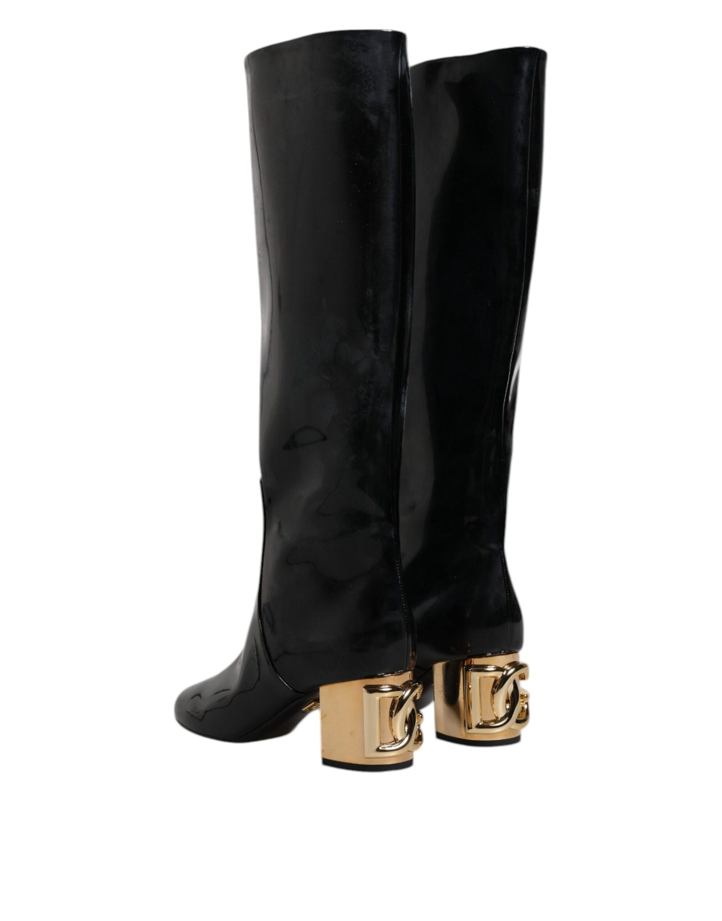 Dolce & Gabbana Botas Altas Vally de Charol Negro
