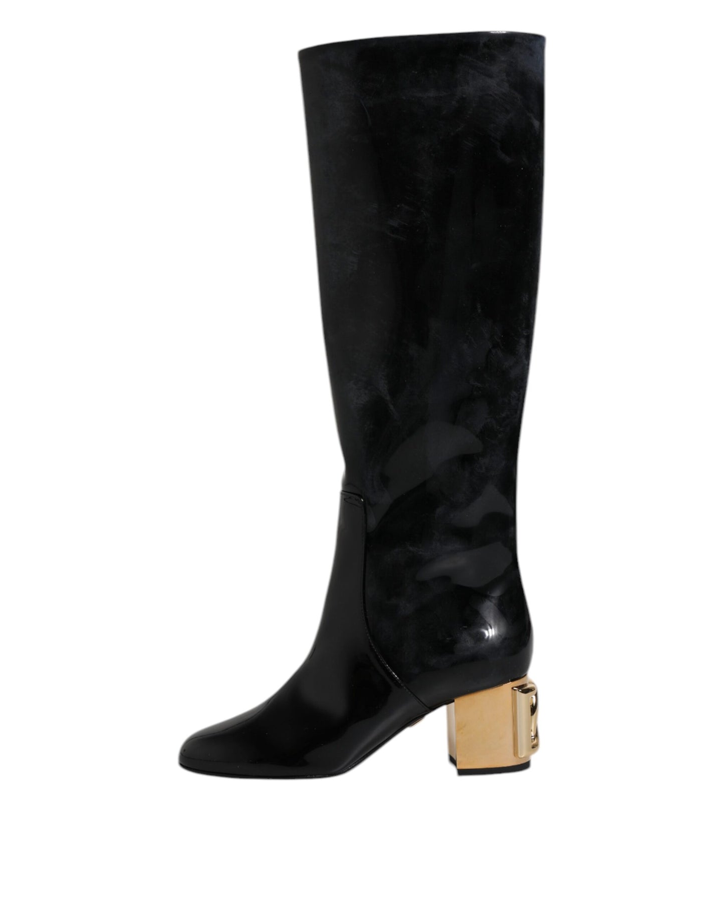 Dolce & Gabbana Botas Altas Vally de Charol Negro
