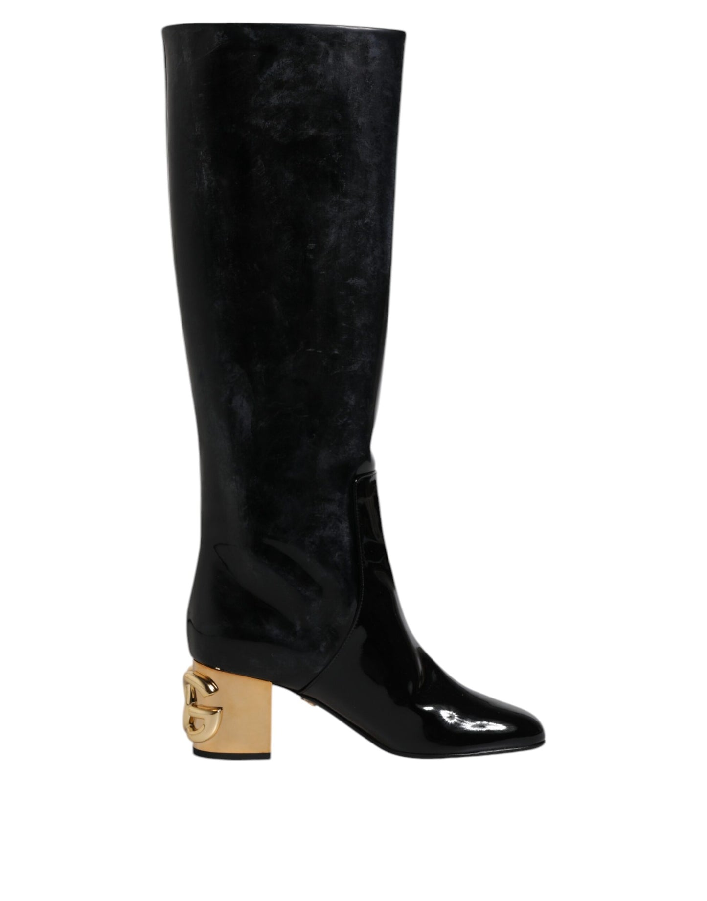 Dolce & Gabbana Botas Altas Vally de Charol Negro