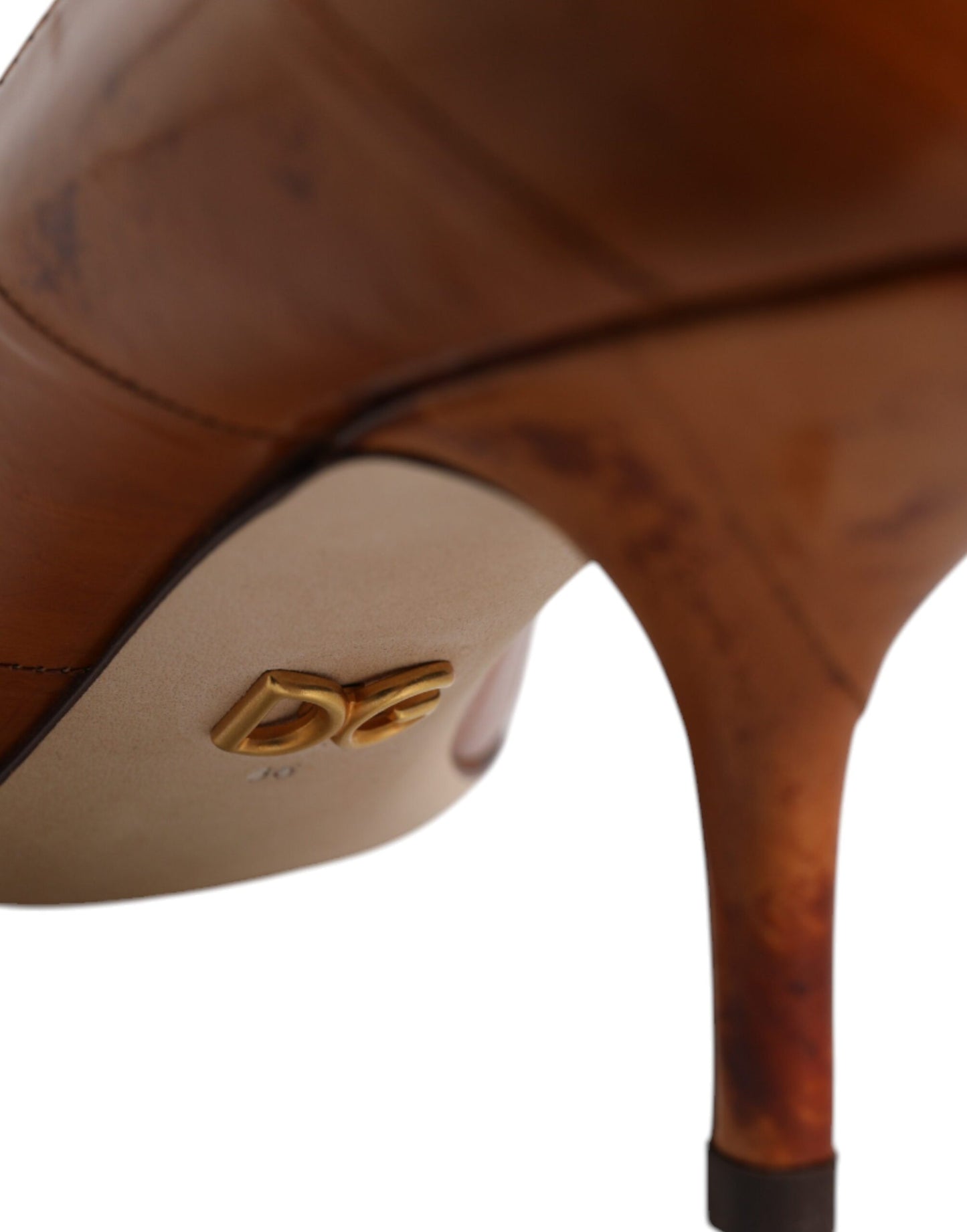 Zapatos de tacón bajo Dolce & Gabbana de cuero marrón