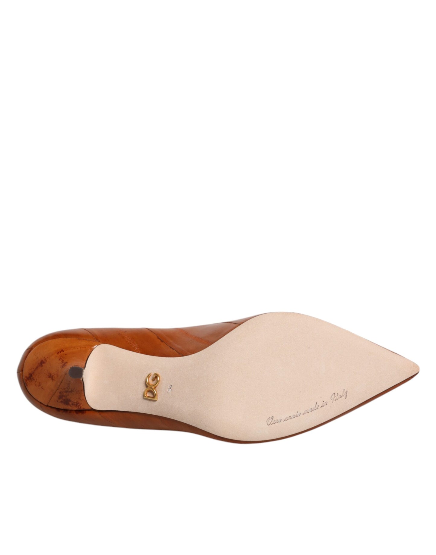 Zapatos de tacón bajo Dolce & Gabbana de cuero marrón