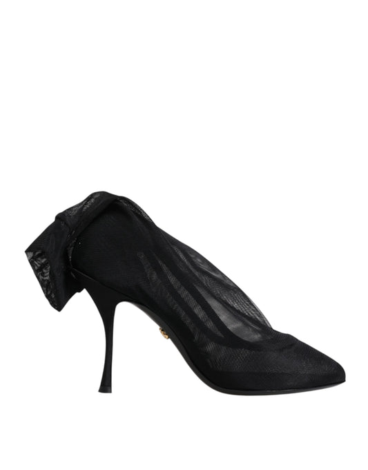 Botines de Dolce & Gabbana de malla elástica de seda negra
