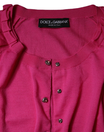 Cárdigan de Lana Rosa Abotonado Dolce & Gabbana