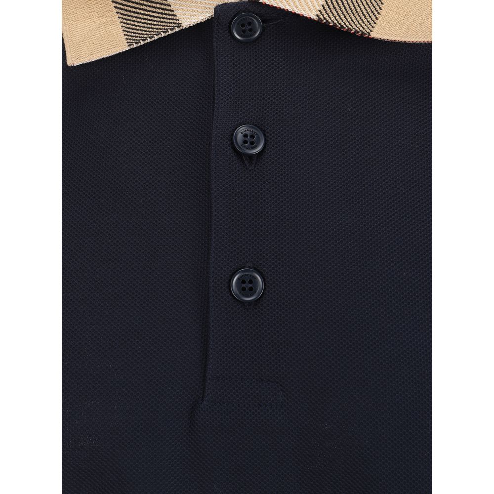 Camiseta Polo De Algodón Azul Burberry Diseño Atemporal Y Confortable