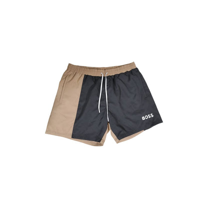 Traje de baño slip de poliéster beige de Hugo Boss