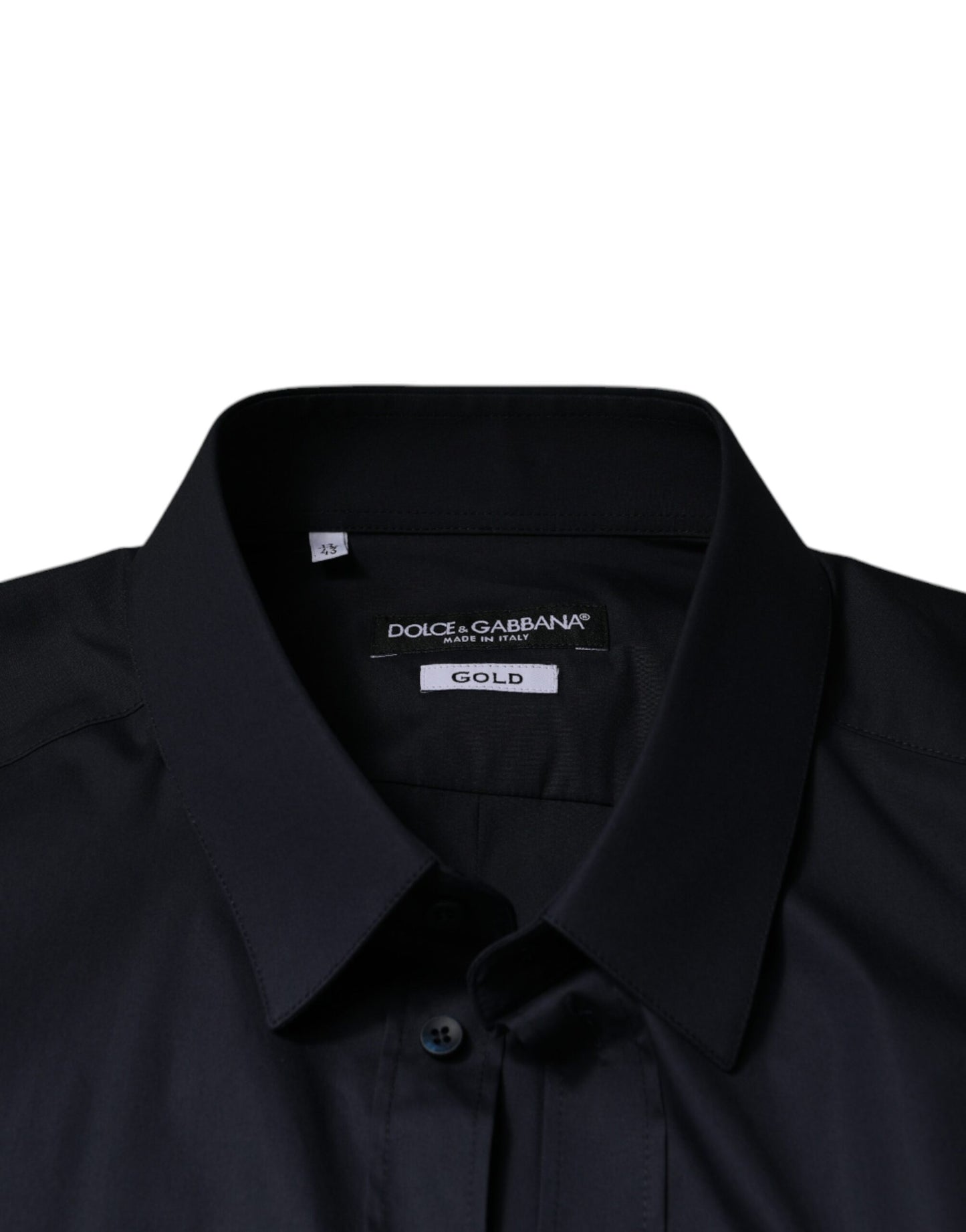 Dolce & Gabbana Camisa de vestir formal DORADA de mezcla de algodón negra
