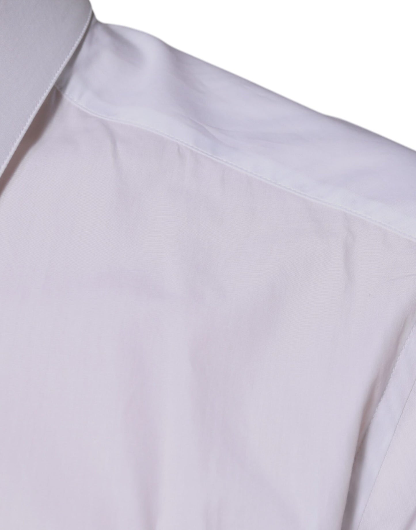 Camisa de vestir formal para hombre Dolce & Gabbana de algodón blanco con logo GOLD