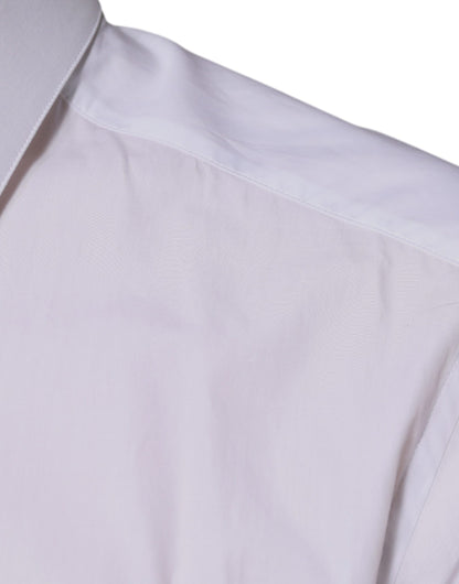 Camisa de vestir formal para hombre Dolce & Gabbana de algodón blanco con logo GOLD