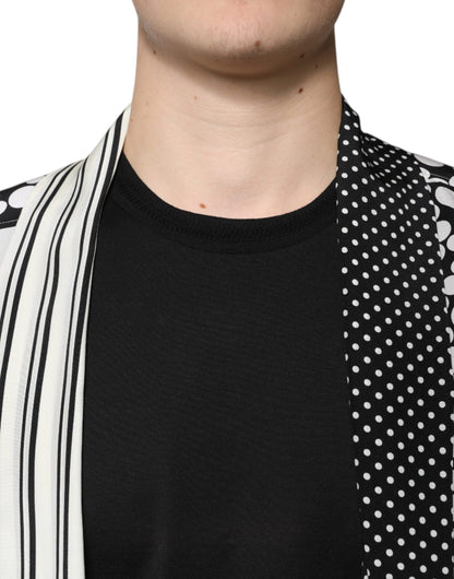 Camisa casual de seda Dolce & Gabbana de lunares negros y blancos para hombre