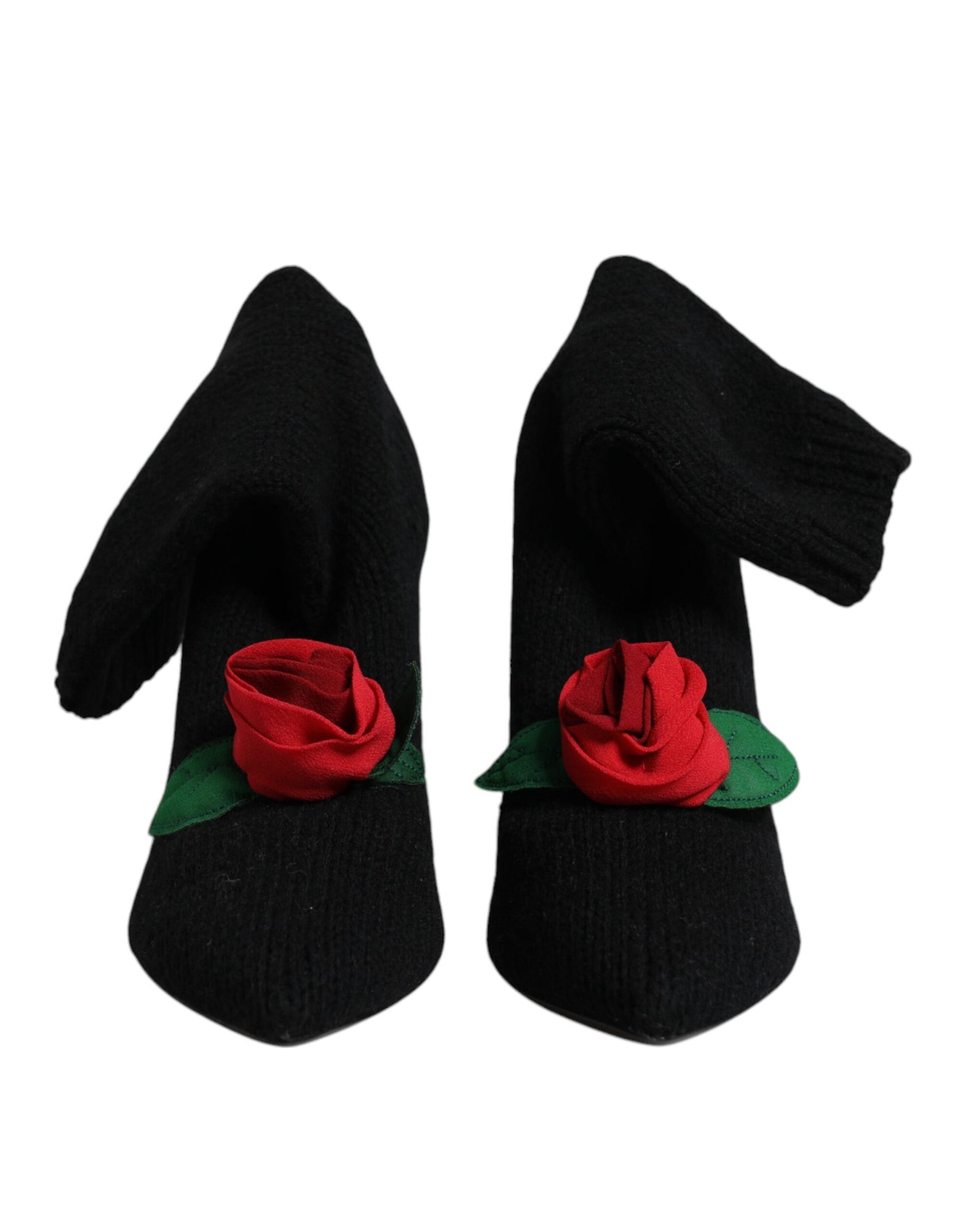 Zapatos de tacón de aguja negros Dolce & Gabbana, botas a media pantorrilla