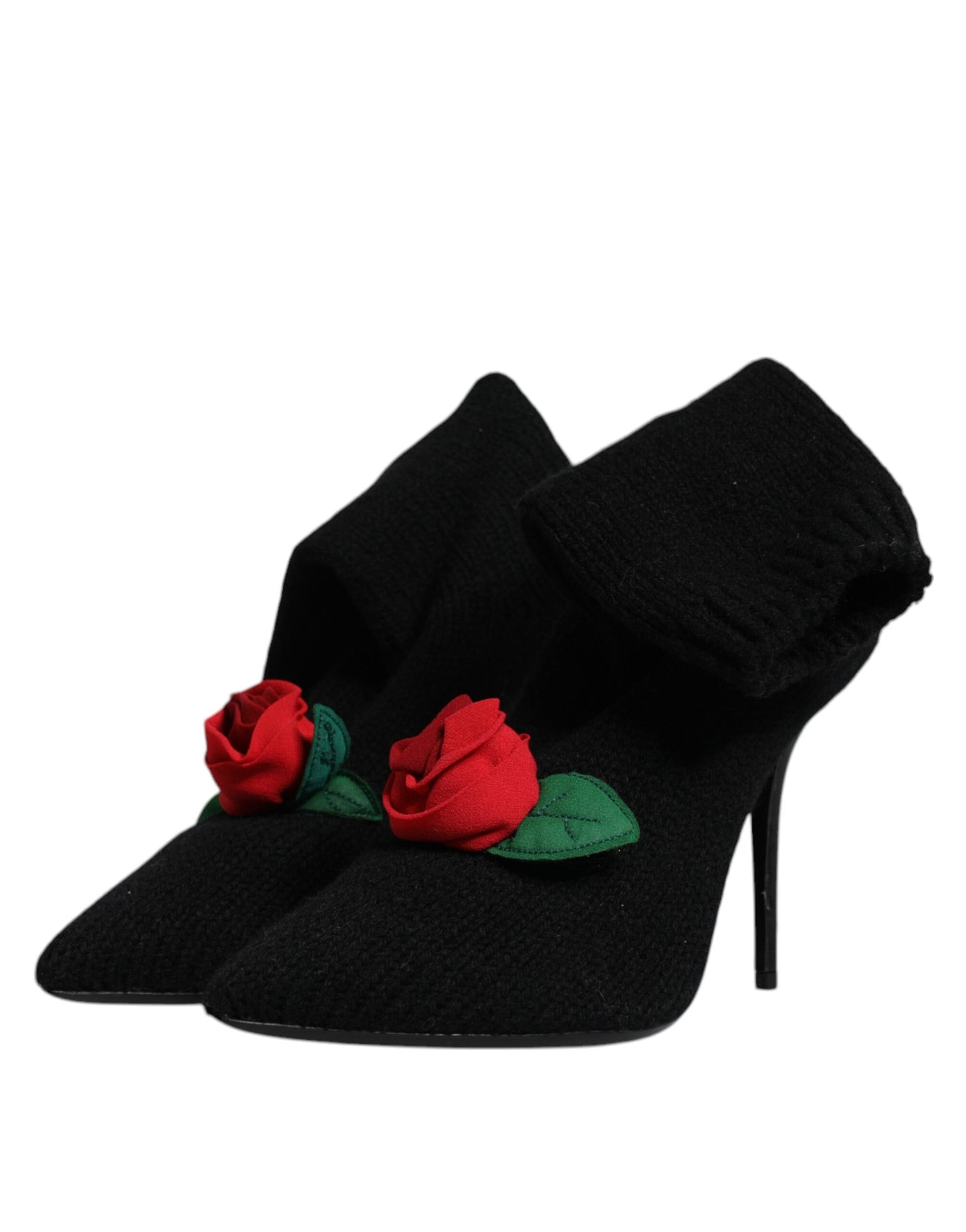 Zapatos de tacón de aguja negros Dolce & Gabbana, botas a media pantorrilla