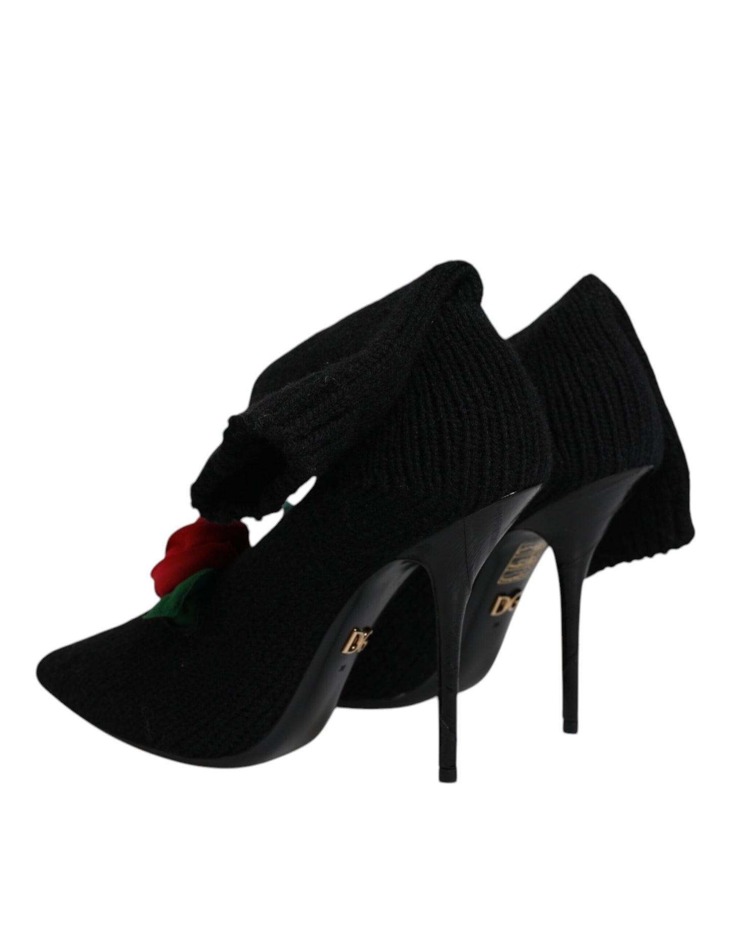 Zapatos de tacón de aguja negros Dolce & Gabbana, botas a media pantorrilla