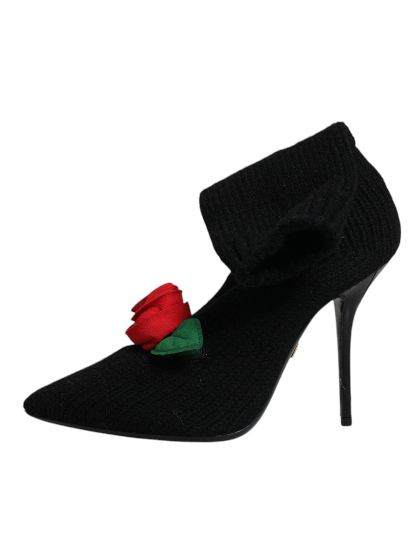 Zapatos de tacón de aguja negros Dolce & Gabbana, botas a media pantorrilla