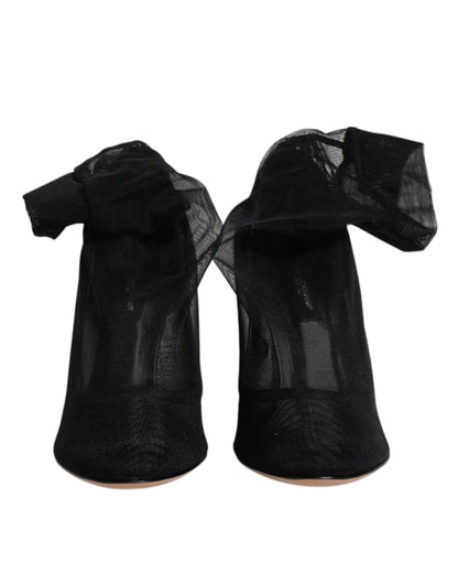 Botines estilo calcetín de malla de nailon negros de Dolce & Gabbana