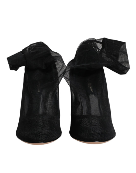 Botines estilo calcetín de malla de nailon negros de Dolce & Gabbana