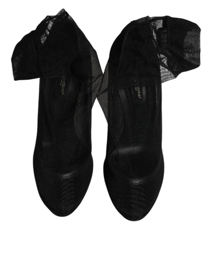 Botines estilo calcetín de malla de nailon negros de Dolce & Gabbana
