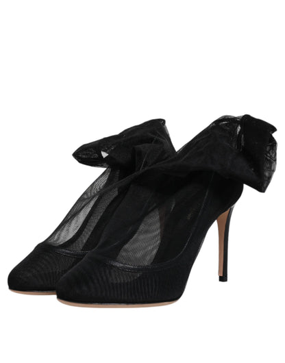 Botines estilo calcetín de malla de nailon negros de Dolce & Gabbana