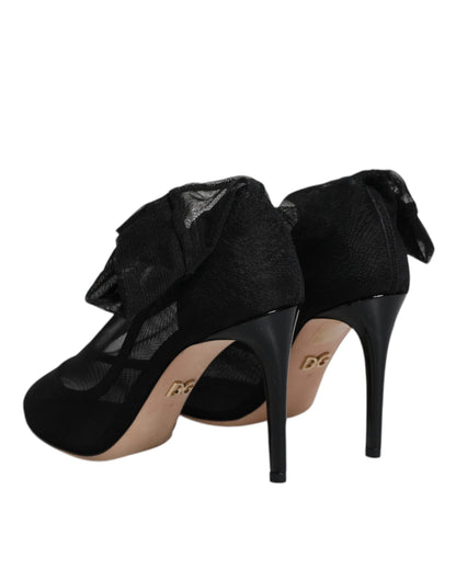 Botines estilo calcetín de malla de nailon negros de Dolce & Gabbana