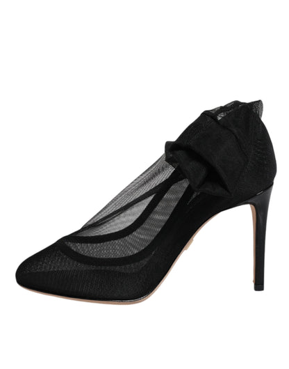 Botines estilo calcetín de malla de nailon negros de Dolce & Gabbana