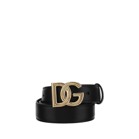 Cinturón regular Dolce & Gabbana de piel de becerro negra Bos Taurus