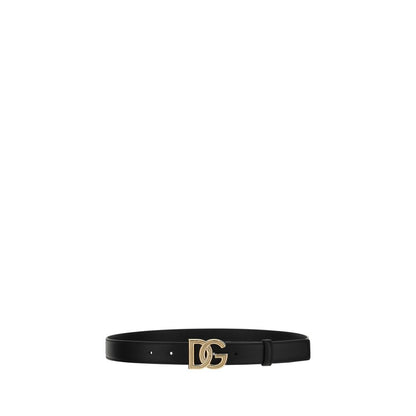 Cinturón regular Dolce & Gabbana de piel de becerro negra Bos Taurus