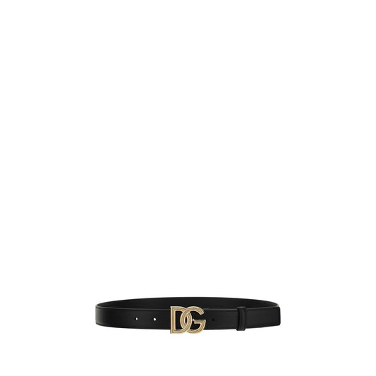 Cinturón regular Dolce & Gabbana de piel de becerro negra Bos Taurus