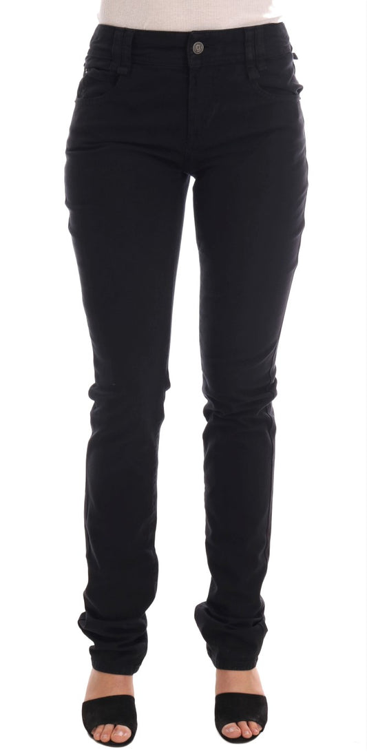 John Galliano Jeans Elásticos de Algodón Vaquero Negro de Corte Regular