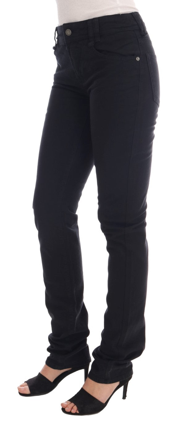 John Galliano Jeans Elásticos de Algodón Vaquero Negro de Corte Regular