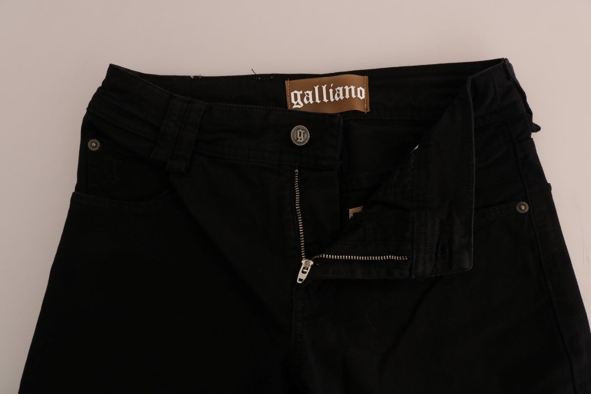 John Galliano Jeans Elásticos de Algodón Vaquero Negro de Corte Regular