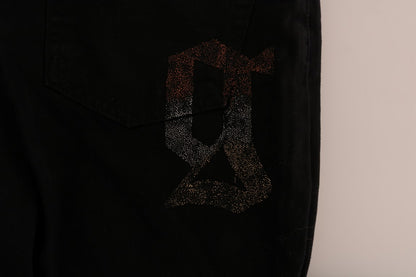 John Galliano Jeans Elásticos de Algodón Vaquero Negro de Corte Regular