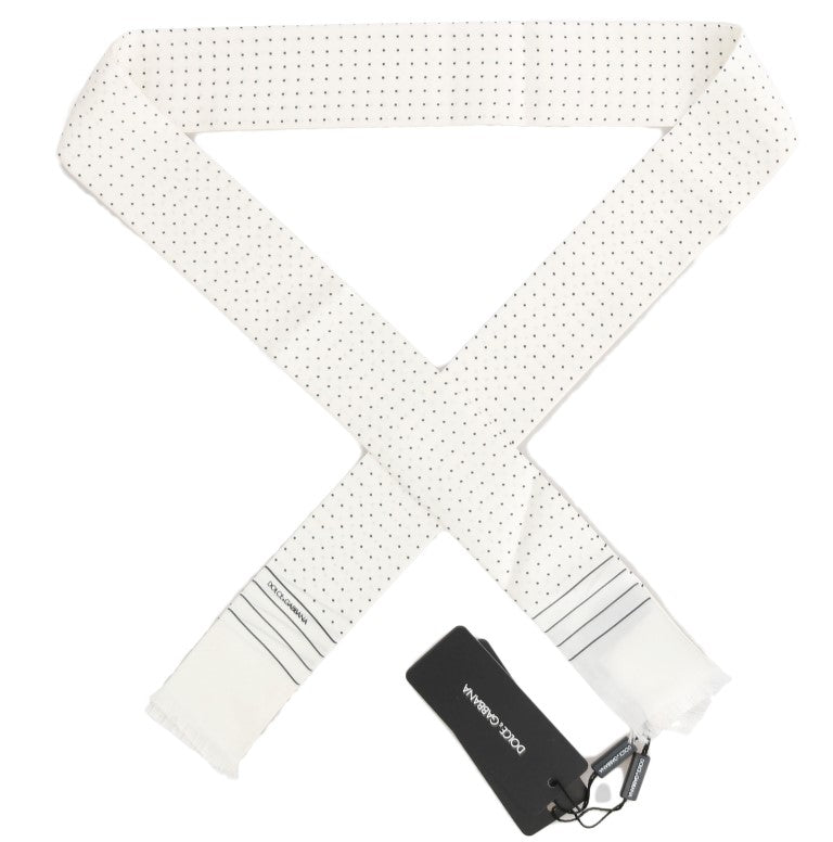 Pañuelo estrecho de seda con lunares blancos de Dolce & Gabbana