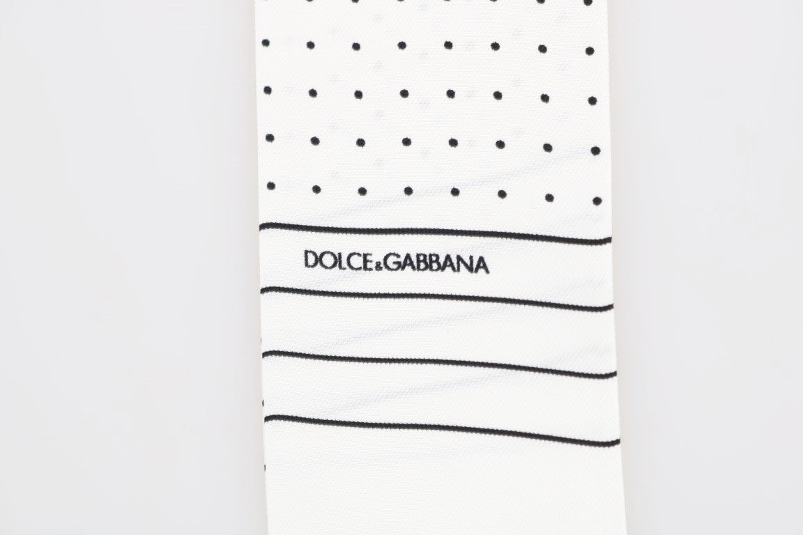 Pañuelo estrecho de seda con lunares blancos de Dolce & Gabbana