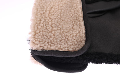 Guantes Dolce & Gabbana de piel negra y borrego con tachuelas