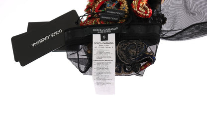 Calcetines elásticos negros con cristales Carretto de Dolce & Gabbana