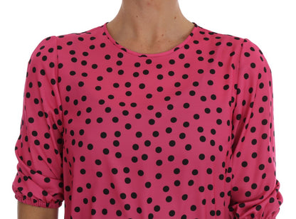 Blusa de seda rosa con lunares de Dolce & Gabbana