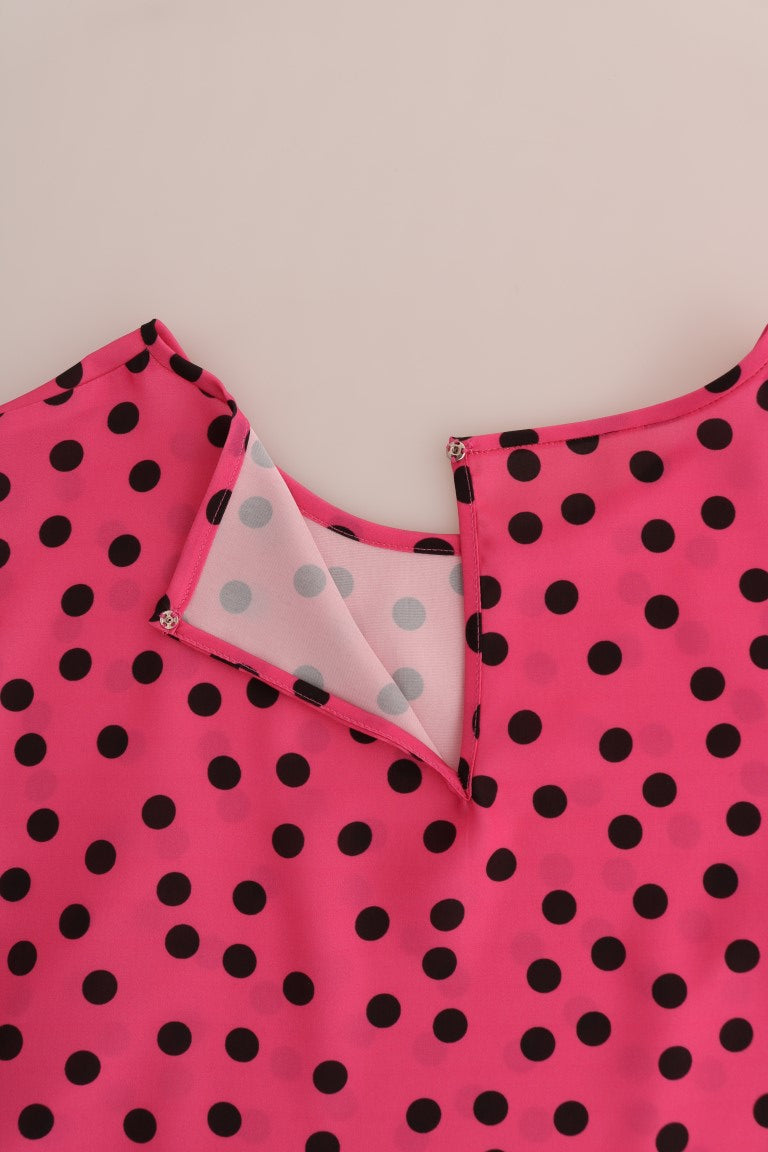 Blusa de seda rosa con lunares de Dolce & Gabbana
