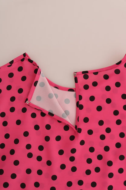 Blusa de seda rosa con lunares de Dolce & Gabbana