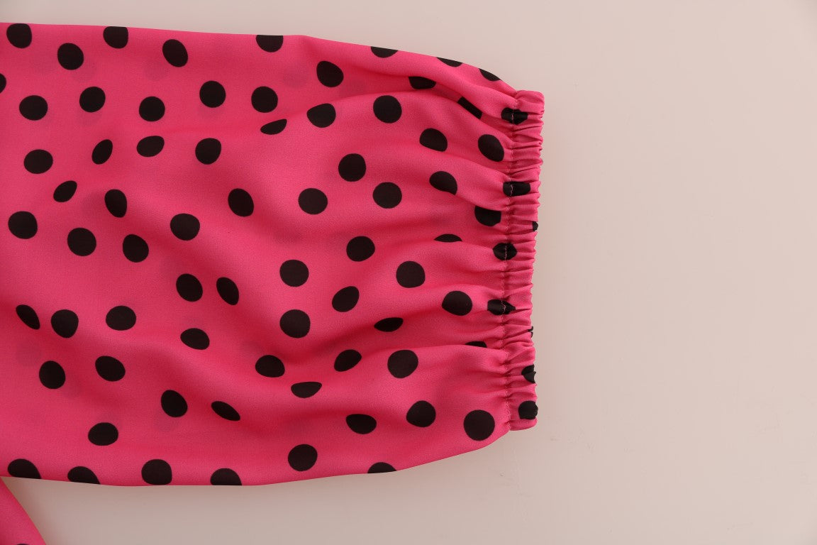 Blusa de seda rosa con lunares de Dolce & Gabbana