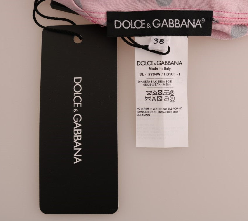 Blusa de seda rosa con lunares de Dolce & Gabbana