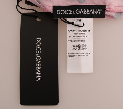 Blusa de seda rosa con lunares de Dolce & Gabbana