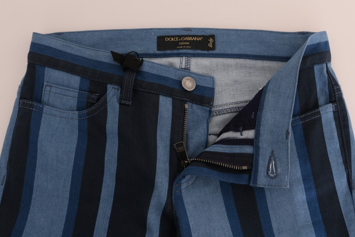 Jeans de algodón a rayas azules GIRLY de Dolce & Gabbana