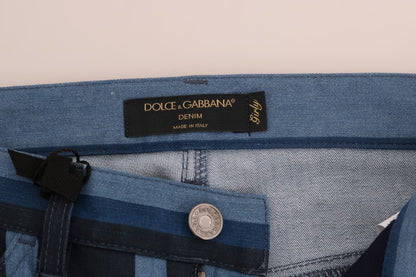 Jeans de algodón a rayas azules GIRLY de Dolce & Gabbana