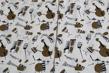 Camisa Dolce & Gabbana de seda blanca con estampado motivo JAZZ