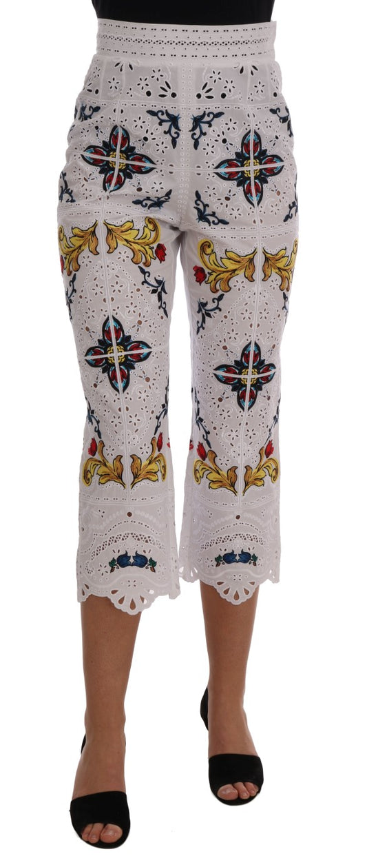 Pantalones Capri calados Majolica multicolor de Dolce & Gabbana