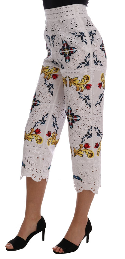 Pantalones Capri calados Majolica multicolor de Dolce & Gabbana