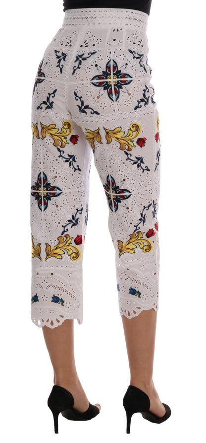 Pantalones Capri calados Majolica multicolor de Dolce & Gabbana