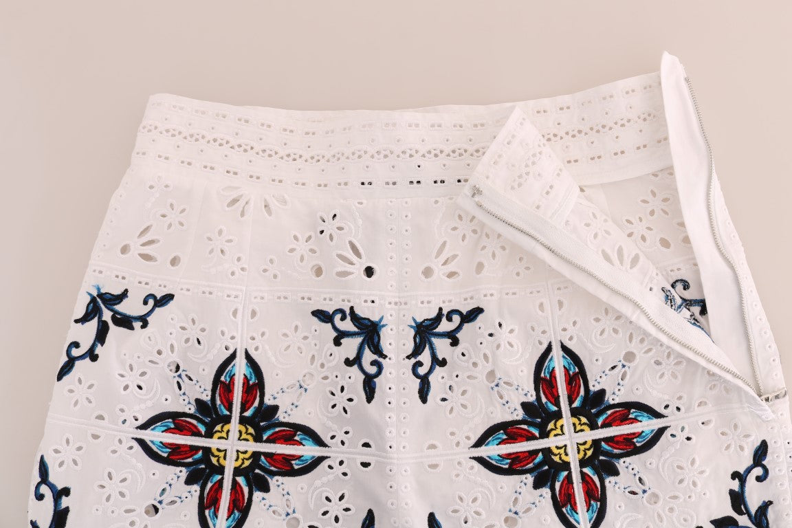 Pantalones Capri calados Majolica multicolor de Dolce & Gabbana