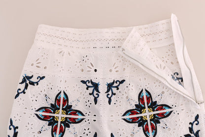 Pantalones Capri calados Majolica multicolor de Dolce & Gabbana